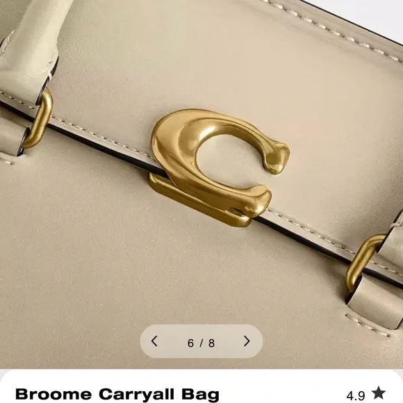 Coach Broome Carryall Bag in Brass/Ivory with Gold Hardware New with tags - Picture 5 of 15